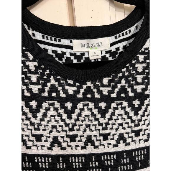 NWT Taylor & Sage size small black & white sweater dress - Picture 2 of 3